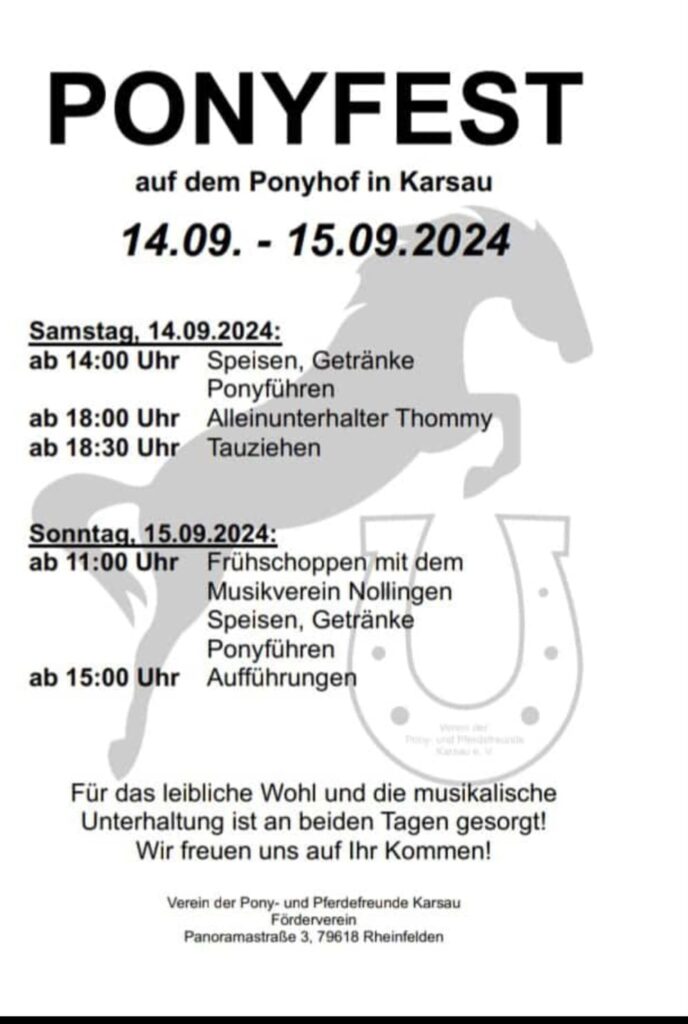 Ponyfest Karsau Flyer September 2024